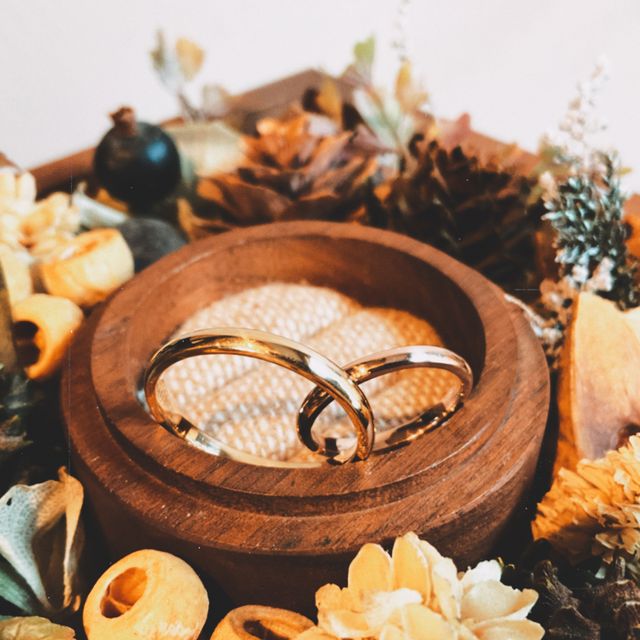 【鎌倉彫金工房の口コミ】 デザインはK18のクリア仕上げ、イエローゴールドとピンクゴールドにしまし…