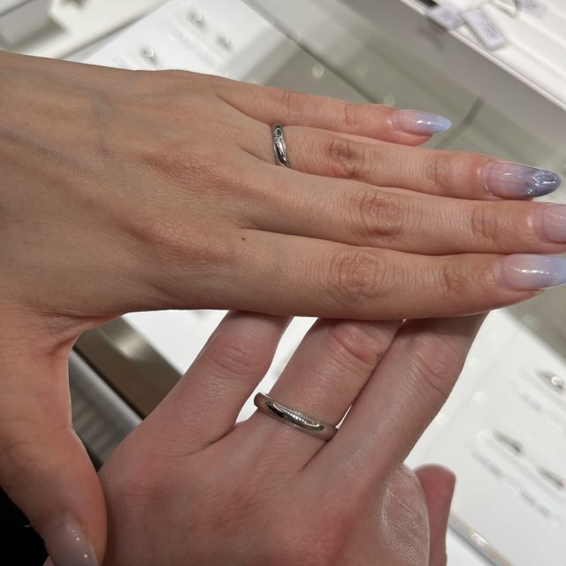 【MIKIMOTO(ミキモト)の口コミ】 1枚目の指輪はダイヤが1石ついたミルグレインです。他ブランドでもミルグ…