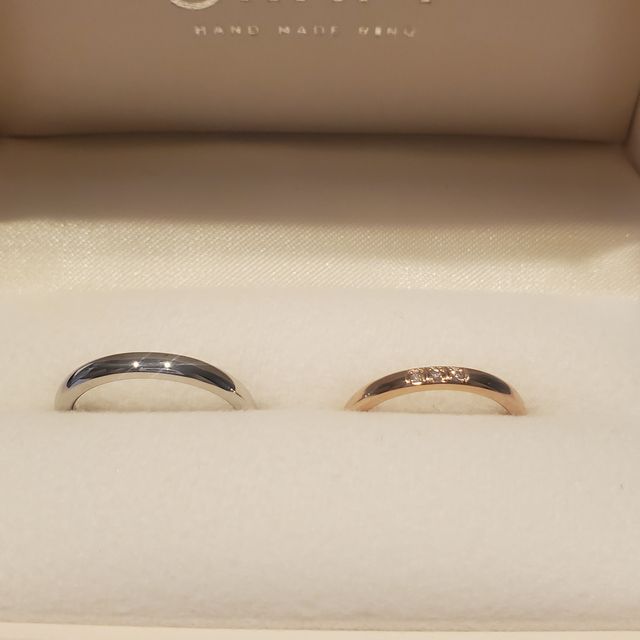 【CRAFY(クラフィ)の口コミ】 旦那さまはとにかくシンプルなものがよく、私はダイヤとシンプルのハーフ…