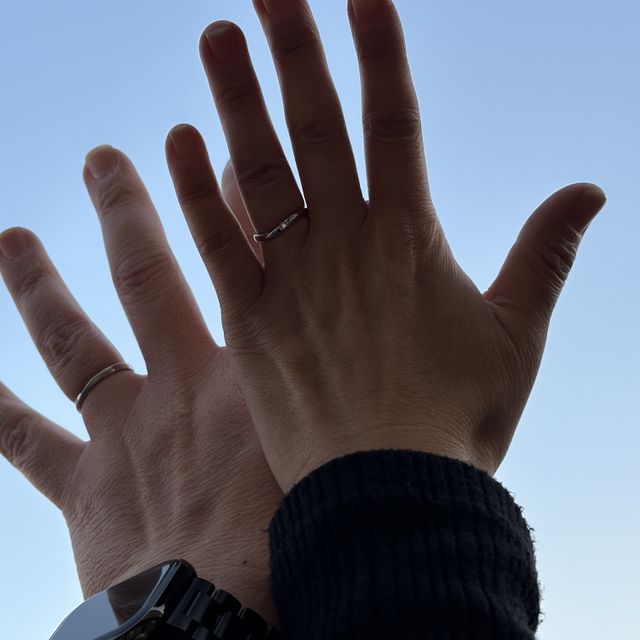 【4℃ BRIDAL(ヨンドシーブライダル)の口コミ】 指輪を着けた彼女の手がとても綺麗に見えました。
ハート＆キューピットで…