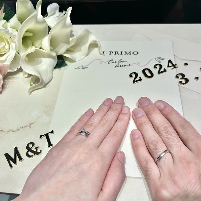 【アイプリモ(I-PRIMO)の口コミ】 ダイヤモンドがよく見え、映えるデザインを選びました。5石か3石で迷いま…