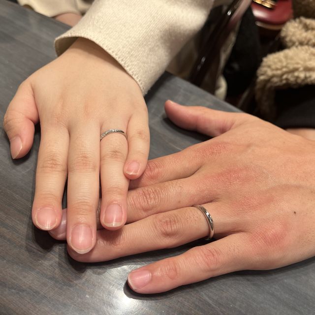 【ケイウノ ブライダル(K.UNO BRIDAL)の口コミ】 刻印をデザイナーさんが色々手書きで書いてくださり、その全てがすごくか…