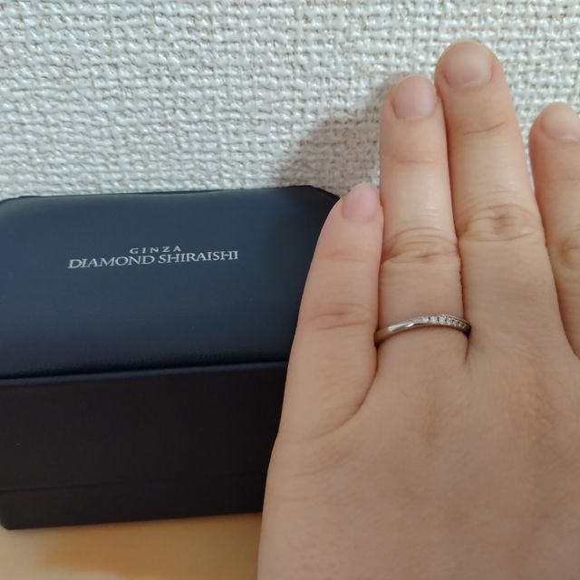 【銀座ダイヤモンドシライシの口コミ】 着け心地がいい。結婚指輪なので、ファッションリングより小さめの号数に…