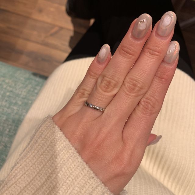 【ヴァン クリーフ＆アーペル(Van Cleef & Arpels)の口コミ】 シンプルだけどダイヤが3つ埋め込まれていてキラキラ光るところがお気に入…