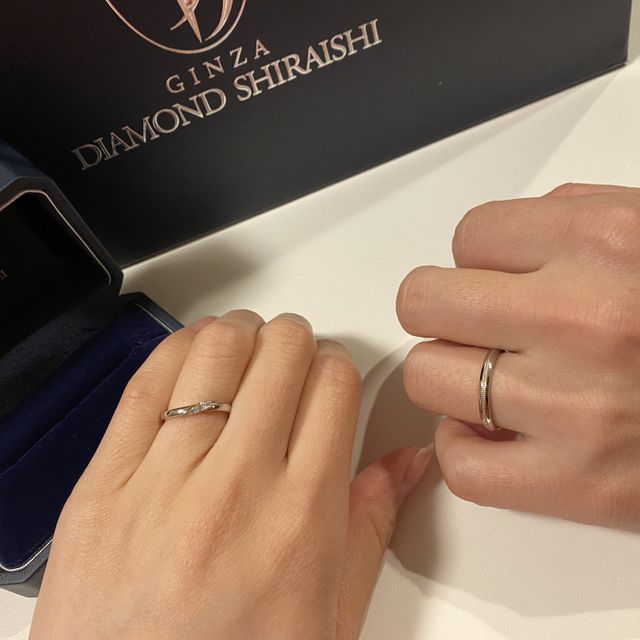 【銀座ダイヤモンドシライシの口コミ】 スパイラルの形が指輪が斜めになってしまっても指に沿って綺麗に見えるよ…