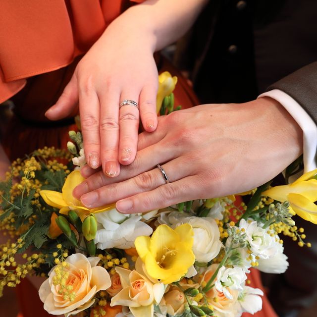 【俄(にわか)の口コミ】 木漏れ日とせせらぎのセット指輪。
重ね付けしたらダイヤのラインがつなが…