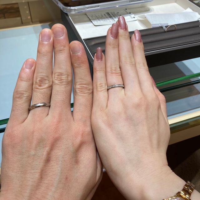 【アイプリモ(I-PRIMO)の口コミ】 結婚指輪はハーフエタニティのデザインでずっと考えていたので、ハーフエ…