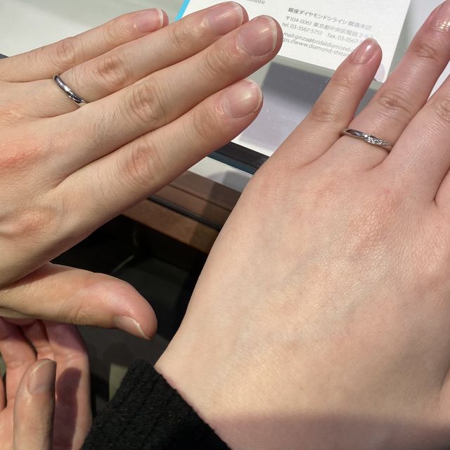 【銀座ダイヤモンドシライシの口コミ】 指輪のデザインが日常的に装着できるようなものだったのが、1番の決め手で…