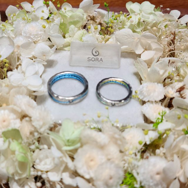 【SORA(ソラ)の口コミ】 お店にある指輪を参考に、ふたりの要望を組み合わせてデザインしてもらい…