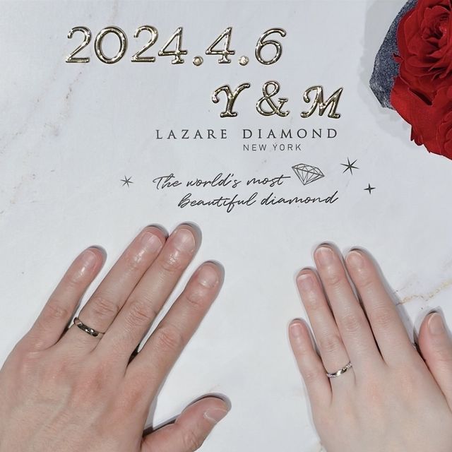 【ラザール ダイヤモンド(LAZARE DIAMOND)の口コミ】 ダイヤモンドがすごく綺麗で着け心地が良い。細い指輪は似合わないため、…