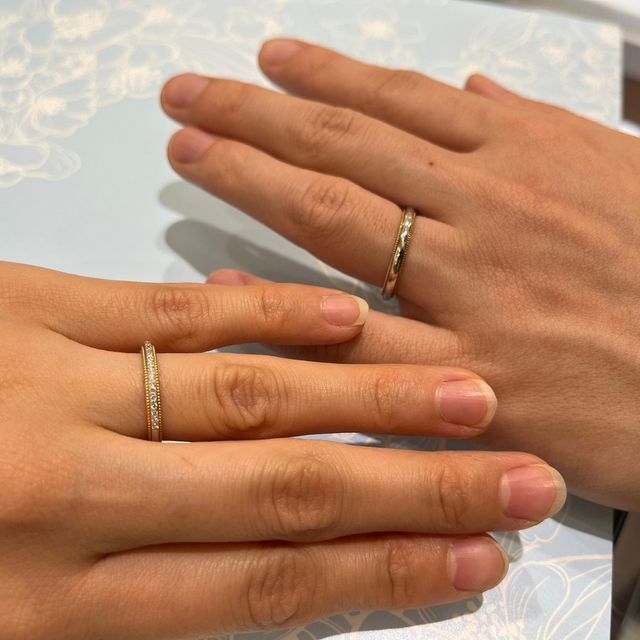 【ヴァンドーム青山(VENDOME AOYAMA)の口コミ】 プラチナとピンクゴールドの両方が使用されたデザインのため、肌馴染みが…