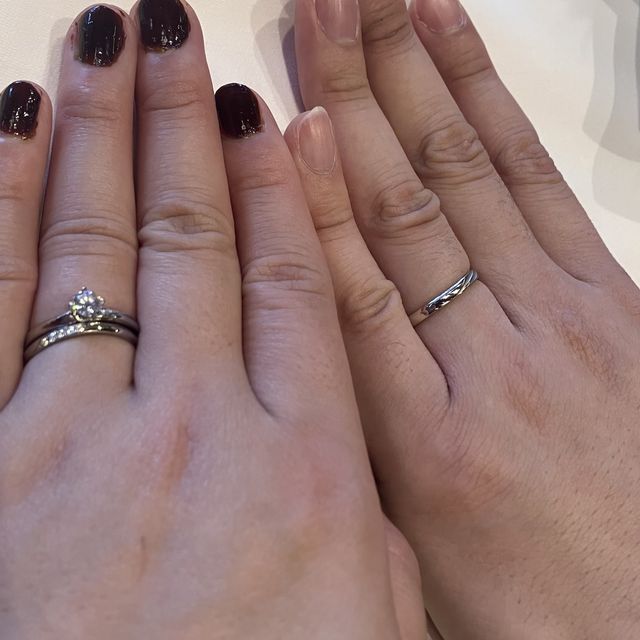 【アイプリモ(I-PRIMO)の口コミ】 付け心地がよく、ユリシーズの婚約指輪と結婚指輪を店員さんからお薦めし…