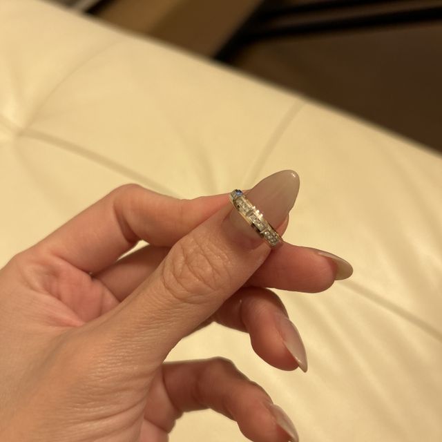 【エクセルコダイヤモンド(EXELCO DIAMOND)の口コミ】 プラチナとゴールドどちらも使用してあります。夫が幅広めのリング希望で…