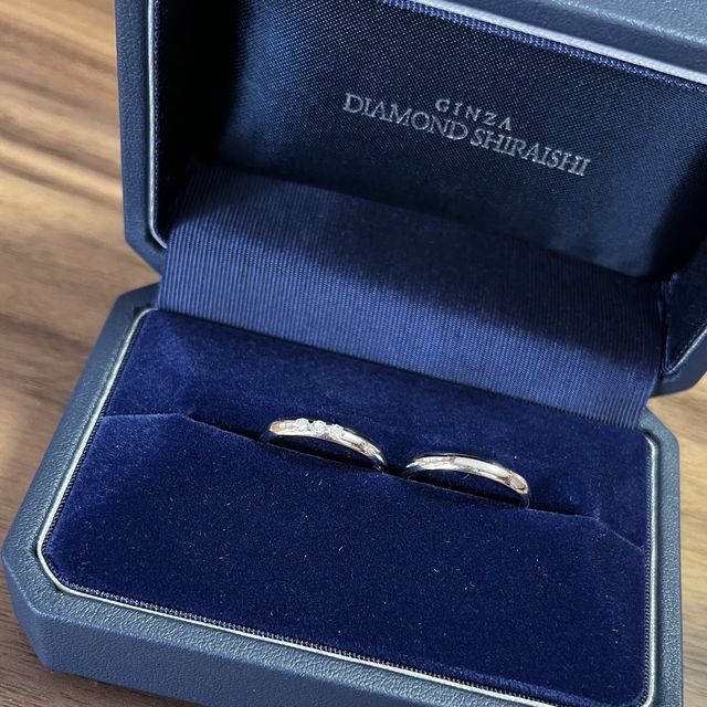 【銀座ダイヤモンドシライシの口コミ】 シンプルなデザインがよくてダイヤモンドを3石入れました。ダイヤモンドの…