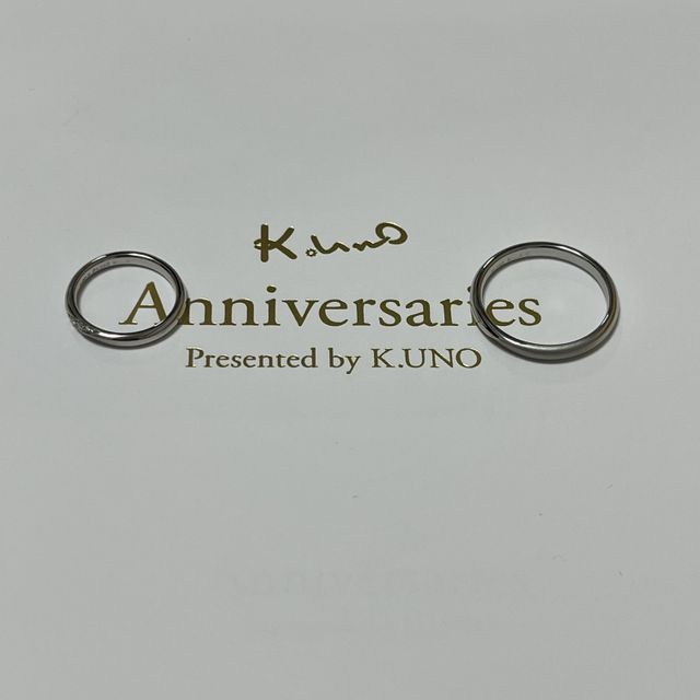 【ケイウノ ブライダル(K.UNO BRIDAL)の口コミ】 ホワイトゴールドと迷いましたが、安定面も考えて、結婚指輪では定番のプ…