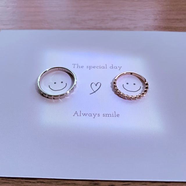 【CHER LUV(シェールラブ)の口コミ】 女性用の指輪はハートキューピッドのダイヤが散りばめられており、とても…