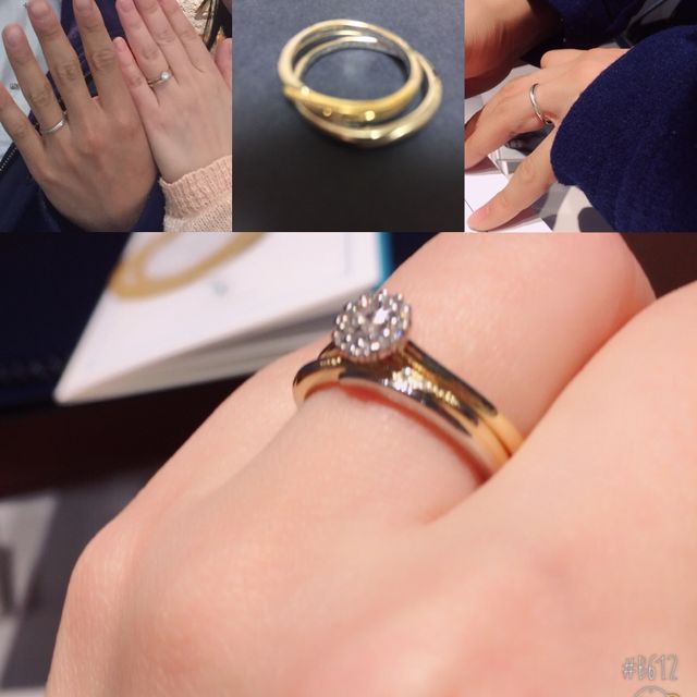【銀座ダイヤモンドシライシの口コミ】 婚約指輪と重ね付けがしたく、実際につけてみてしっくりきたという点と、…