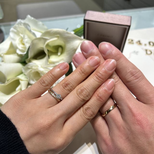 【アイプリモ(I-PRIMO)の口コミ】 婚約指輪と結婚指輪を同ブランドで揃えたので親和性がかなりいいです！他…