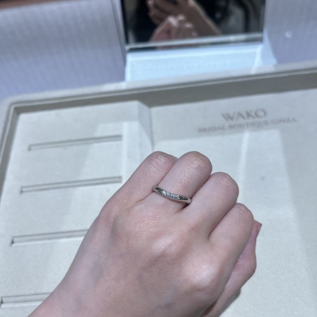 【和光ブライダルブティックギンザの口コミ】 結婚指輪ということもあり、少し太めのシンプルなものにしました。昔は石…