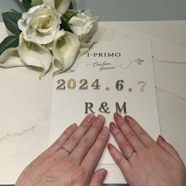 【アイプリモ(I-PRIMO)の口コミ】 種類が豊富の指輪の中、ご紹介して頂いた指輪が2人の好みに合致していたこ…