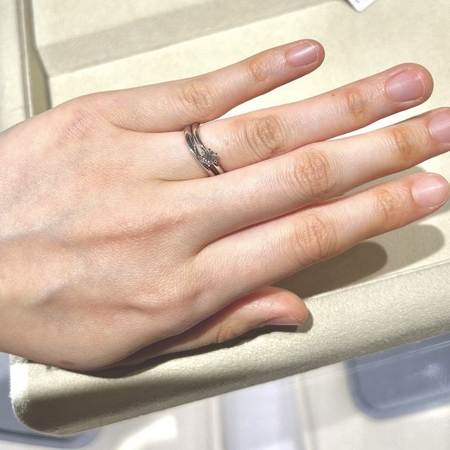 【和光ブライダルブティックギンザの口コミ】 指輪の付け心地は最高です。海外メーカーとは違い、日本人の手にあった柔…