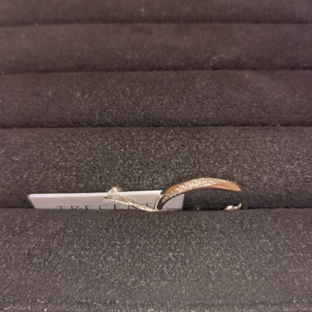 【TRECENTI(トレセンテ)の口コミ】 小さなダイヤモンドは、自分から見える表面に左～右（右～左）に、斜めに…