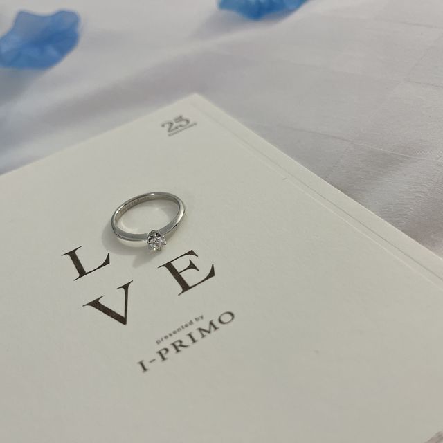 【アイプリモ(I-PRIMO)の口コミ】 プロポーズの際、彼が選んでプレゼントしてくれました。
あえてシンプルな…