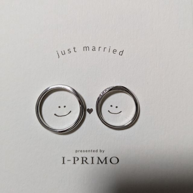 【アイプリモ(I-PRIMO)の口コミ】 お店で調べていただいた自分の指の形に合うWAVEで、ダイヤとプラチナのバ…