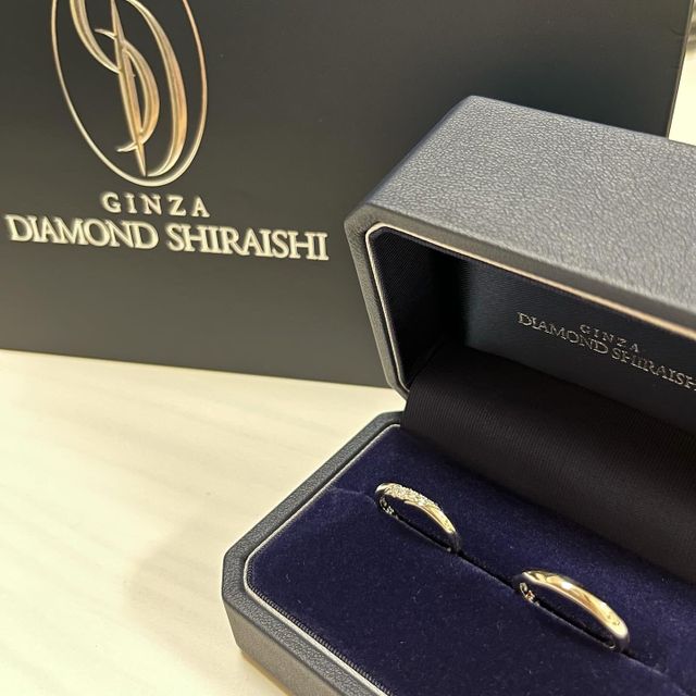 【銀座ダイヤモンドシライシの口コミ】 2人ともイルミティのセットでウェーブのデザインのものにしました！
ダイ…