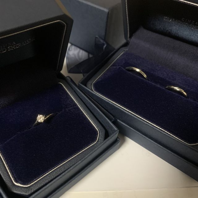 【銀座ダイヤモンドシライシの口コミ】 シンプルなデザインで、とても気に入っています。セットリングにしたとき…