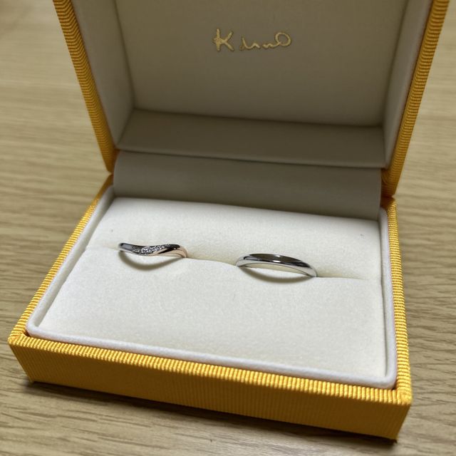 【ケイウノ ブライダル(K.UNO BRIDAL)の口コミ】 指輪のタイプが夫婦ともに合わず、でも2人で一つのようなデザインにしたい…