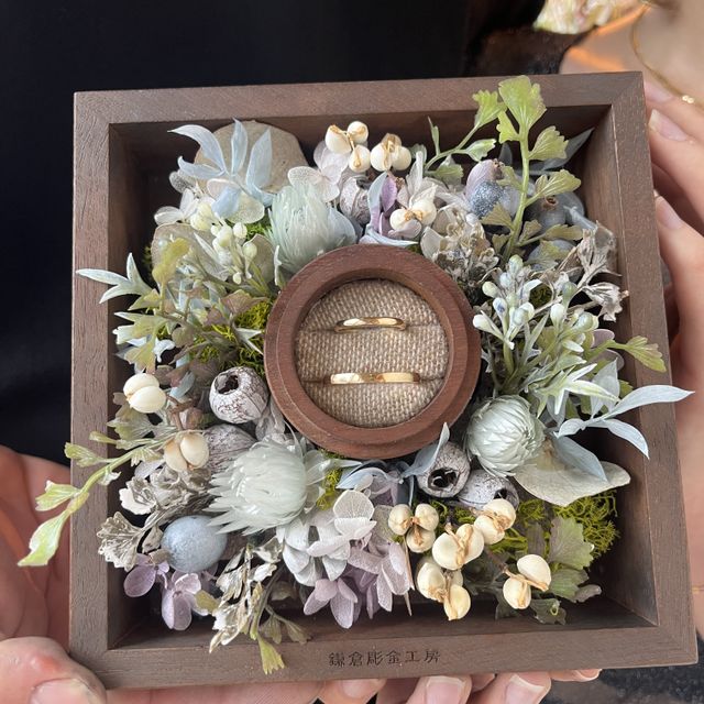 【鎌倉彫金工房の口コミ】 ゴールドが良かったのでその色で作りました。太さも3種類ほどあり、太すぎ…