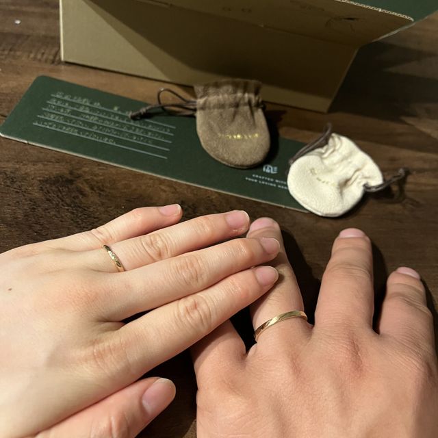 【鎌倉彫金工房の口コミ】 ゴールドが良かったのでその色で作りました。太さも3種類ほどあり、太すぎ…