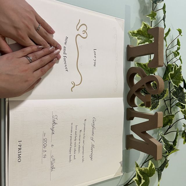 【アイプリモ(I-PRIMO)の口コミ】 着用時の婚約指輪と結婚指輪のぴったりはまる感じがとても素敵でした。指…