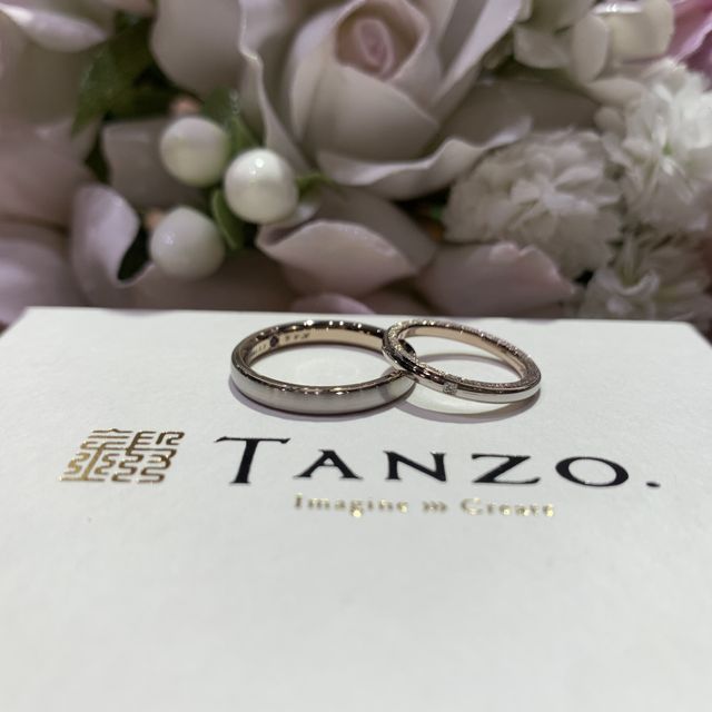【TANZO.(鍛造指輪)の口コミ】 外側と内側の素材を変えたデザインでオーダーした。また着用者の好みによ…