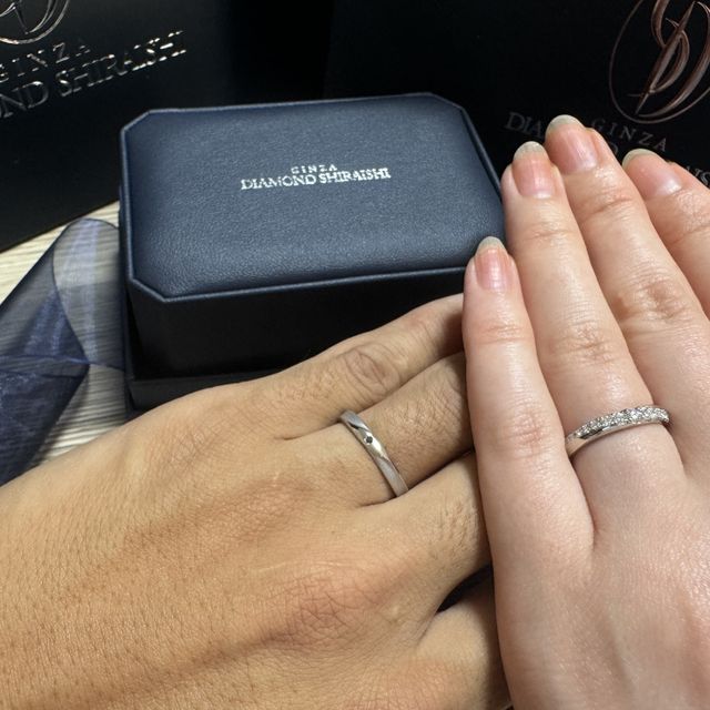 【銀座ダイヤモンドシライシの口コミ】 女性用リング、とっても気に入っています♪幾つもリングを見せていただき妥…