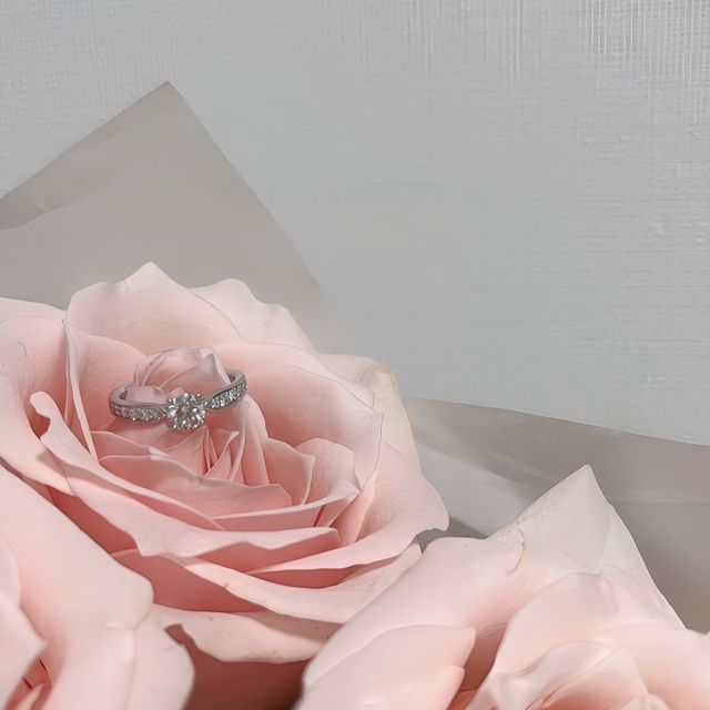 【ティファニー(Tiffany & Co.)の口コミ】 中心の大きく輝くダイヤモンドに向かって細くなるリングのデザインに一目…