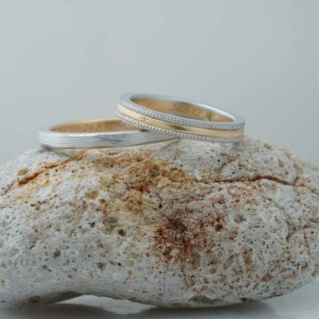 【THREE TREES(スリーツリーズ)の口コミ】 私達は過去に作られた方々の写真（デザイン）を参考に、男性側はシンプル…