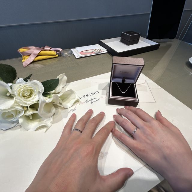 【アイプリモ(I-PRIMO)の口コミ】 25周年限定モデルで、内側に桜の刻印があり、ペアで刻印が合わさると桜が…