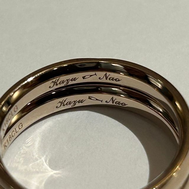 【TANZO.(鍛造指輪)の口コミ】 デザインや色に加えて、指輪の内側の刻印など、自分たちで選べました。色…