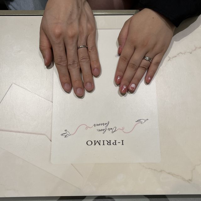 【アイプリモ(I-PRIMO)の口コミ】 シンプルでずっと付けられるデザインにしました。シルバーの指輪にライン…