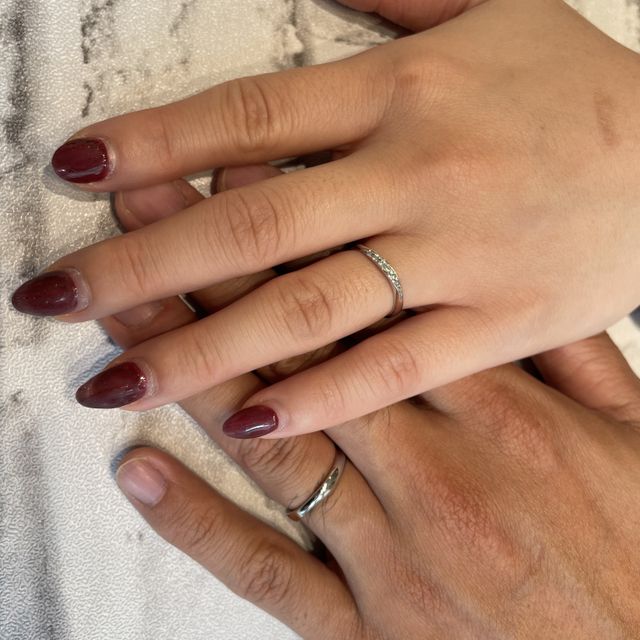 【HOSHI no SUNA 星の砂(ほしのすな)の口コミ】 男性のリングにもしっかりボリュームがあり、男女ともにデザインにこだわ…