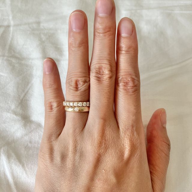 【エクセルコダイヤモンド(EXELCO DIAMOND)の口コミ】 ダイヤモンド約1.575カラット(号数で変動)なので着用時の輝きが強く存在感…