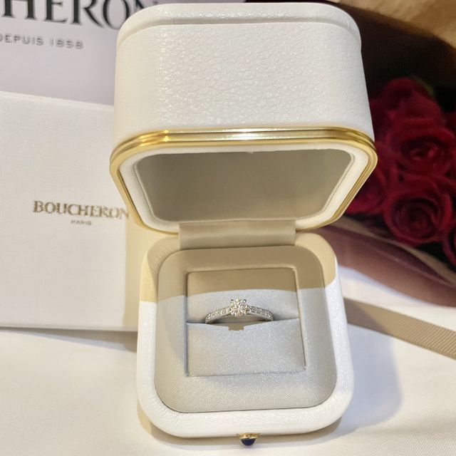 【ブシュロン(BOUCHERON)の口コミ】 普段使いもできるよう、一粒ダイヤではなくハーフエタニティを選びました…