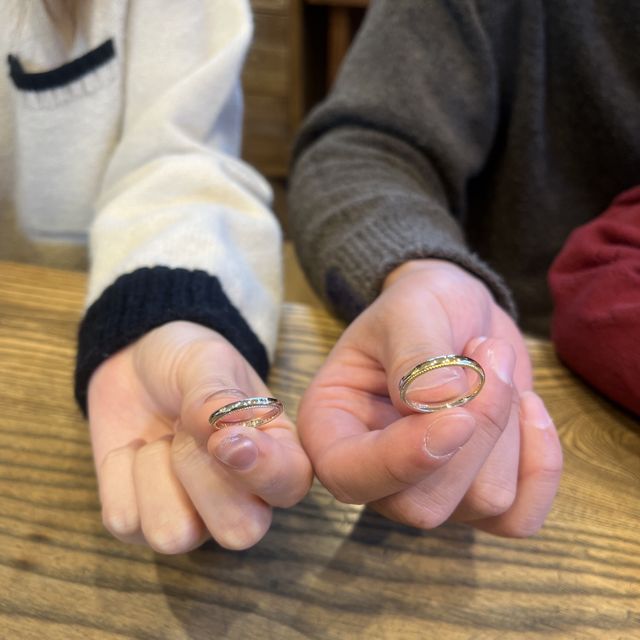 【Craft Jewelry karenの口コミ】 主人のリングは、シンプルにプラチナと10Kで半分ずつにして、気分や場所に…