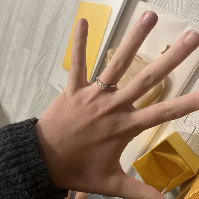 【ケイウノ ブライダル(K.UNO BRIDAL)の口コミ】 3 as 1 タイプなので、婚約指輪と結婚指輪に繋がりができるところに惹かれ…