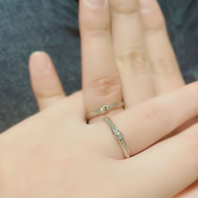 【エクセルコダイヤモンド(EXELCO DIAMOND)の口コミ】 デザインが男性、女性ともオシャレでお互いこれが欲しい！と意見が一致し…