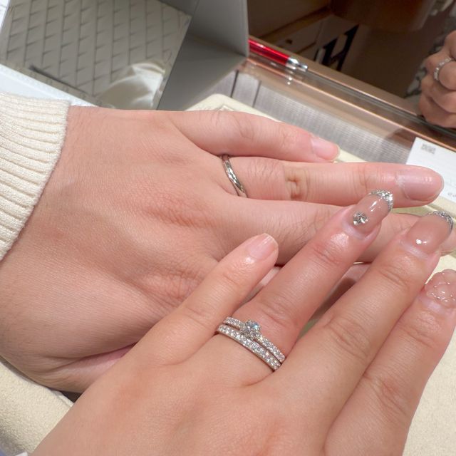 【和光ブライダルブティックギンザの口コミ】 キラキラしている指輪が好きです！と漠然とイメージをお伝えしたところ、…