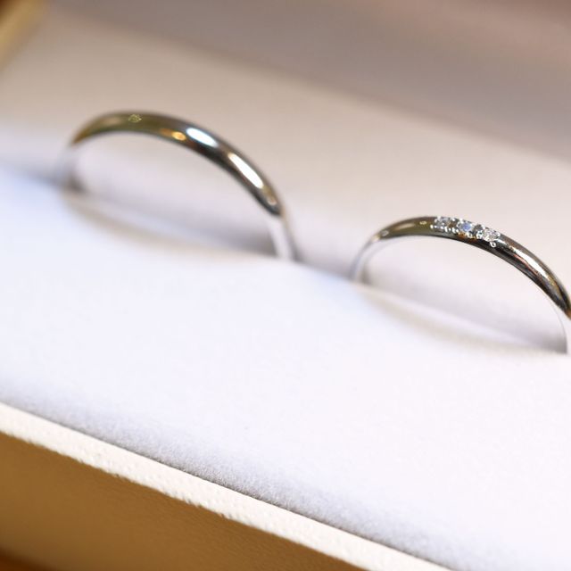 【湘南彫金工房 andfuseの口コミ】 指輪の幅を夫と違うサイズに変えられたので指が細く見え、また、自分で作…