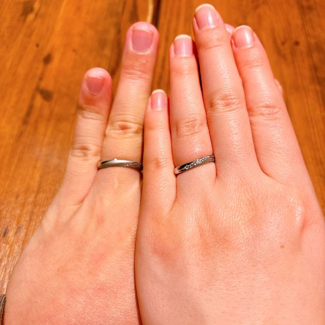 【ケイウノ ブライダル(K.UNO BRIDAL)の口コミ】 私達の想いを形にしてもらいました。地金は、種類から加工方法を選べまし…